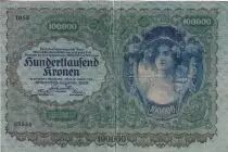Austria 100 000 Kronen - Woman head - 1922 - P.81