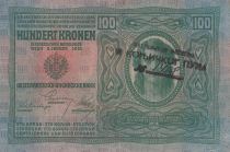 Austria 100 Kronen 1912 - Overprint with black stamp