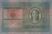 Austria 100 Kronen 1912 - Overprint with pruple stamp