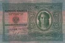Austria 100 Kronen 1912 - Overprint with pruple stamp