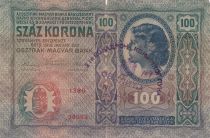 Austria 100 Kronen 1912 - Overprint with purple stamp