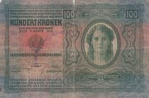 Austria 100 Kronen 1912 - Overprint with purple stamp