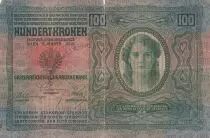 Austria 100 Kronen 1912 - Overprint with purple stamp