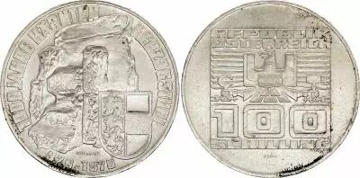 Austria 100 schilling, 1000 e Anniversary of Carinthia - 1976