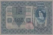 Austria 1000 Kronen 1902 - Overprint with red stamp