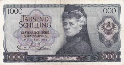 Austria 1000 Shilling - Bohemia Bertha - Leopoldskron Palace - 01-07-1966 - DP Series