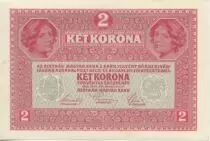 Austria 2 Kronen Heads of women - Green ovpt.