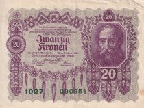 Austria 20 Kronen - Bearded man - 1922 - P.76
