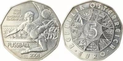 Austria 5 Euros - Soccer  - 2008 - Silver