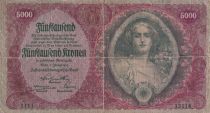 Austria 5000 Kronen - Young woman - 1922 - P.79