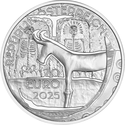 Austria Hallstatt White Gold - Salt mines - 20 Euros Silver BE 2024
