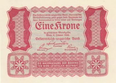 Autriche 1 Krone Rouge uniface - 1922