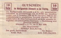 Autriche 10 Heller - Altenmarkt Triesting - 1920
