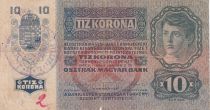 Autriche 10 Kronen 1915 -  Surcharge tampon violet