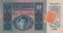 Autriche 10 Kronen 1915 -  Surcharge timbre postal
