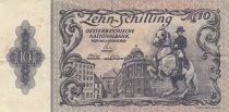 Autriche 10 Shilling - Cavalier devant la Hofburg - Palais du Belv&eacute;d&egrave;re - 02-01-1950