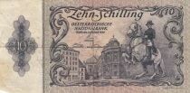 Autriche 10 Shilling - Cavalier devant la Hofburg - Palais du Belv&eacute;d&egrave;re - 02-01-1950