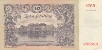 Autriche 10 Shilling - Cavalier devant la Hofburg - Palais du Belv&eacute;d&egrave;re - 02-01-1950
