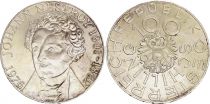 Autriche 100 schilling, 175 e Anniversaire de Johann Nestroy - 1976