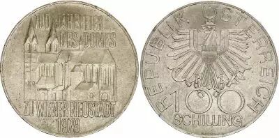Autriche 100 schilling, 700 e Anniversaire de la Cath�drale de Vienne - 1979