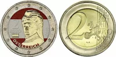 Autriche 2 Euros - 1�re Carte - Coloris�e - 2002