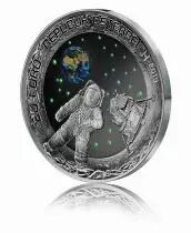Autriche 20 Euros - 50 ans Premiers Pas sur la Lune&nbsp;- Argent BE - 2019 - Couleur Phosphorescente