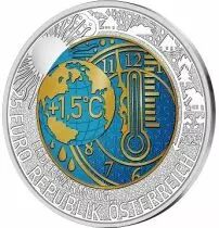 Autriche 25 Euros Niobium AUTRICHE 2023 - R&eacute;chauffement climatique