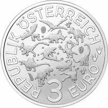 Autriche 3 Euros Autriche 2022 - Le Microraptor (Nouvelle collection - Dinosaures)