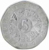 Autriche 5 Euro Argent - Football Euro 2008
