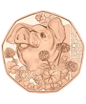 Autriche 5 Euros Cuivre 2023 - LE COCHON PORTE-BONHEUR