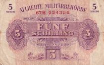 Autriche 5 Schilling - Autorités militaires alliées - 1944 - Série 67H - P.105