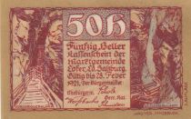 Autriche 50 Heller 1921 - Montagne - Ville de Lofer