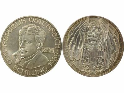 Autriche 500 Schillings Argent, Koloman Moser - 1989 Vienne