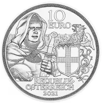 Autriche AUTRICHE 2021 - Les Chevaliers teutoniques - Fraternit&eacute; - S&eacute;rie Chevalier 10 Euros BU