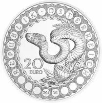 Autriche Le Serpent Cr&eacute;ateur - 20 Euros Argent BE AUTRICHE 2021 - Eyes of the World