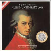 Autriche Série BU Euro 2003 - 8 Pièces - Mozart et Bertha Von Suttner