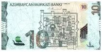 Azerbaiy�n 10 Manat - Castle - Map - 2021