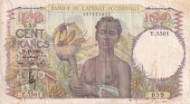 B A O 100 Francs - Africaine, ananas - Famille - 27-12-1948 - Série Y.5501 - TB+ - P.40