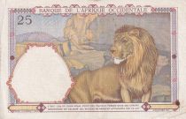 B A O 25 Francs - Homme et cheval, Lion - Chiffres rouges - 1942 - Série B.2825 - TTB+ - P.27
