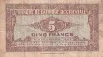 B A O 5 Francs - Africaine - 1942 -- S&eacute;rie Z - P.28a