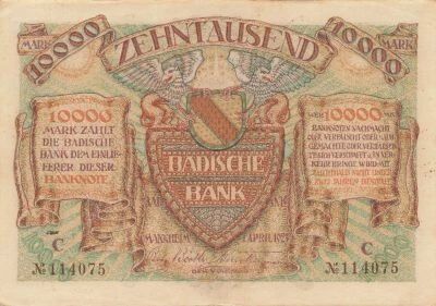 Baden 10000 Mark - Badische Bank - 01-04-1923 - P.S910