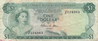 Bahamas 1 Dollar - Elizabeth II - 1974 - Replacement - P.35