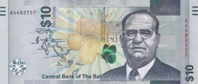 Bahamas 10 Dollars - Sir Stafford Sands - Headlight - 2022 - Serial A