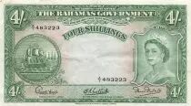 Bahamas 4 Shillings - Elisabeth II - ND (1953) - P.13a
