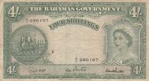 Bahamas 4 Shillings - Elizabeth II - Armoiries - ND (1936-1953)