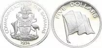 Bahamas 5 Dollars - Flag - 1974 - Silver Proof