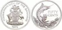 Bahamas 50 Cents - Blue Marlin - 1975 - Silver Proof