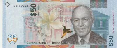 Bahamas 50 Dollars - Sir Roland T. Symonette - Central Bank building - 2019 - S�rie L