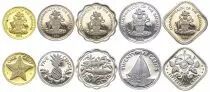 Bahamas Set of 5 coins - 1 cent to 25 cents - 1974 - Proof