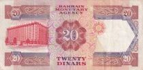 Bahre&iuml;n 20 Dinars - Minaret de la mosqu&eacute;e - Maison du gouvernement - 1973